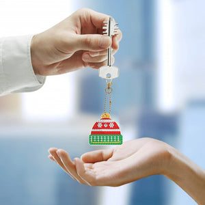 8pcs DIY Acrylic Full Special Drill Diamond Christmas Keychain Kits (YSK68)