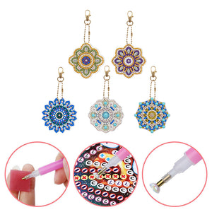 5pcs DIY Acrylic Full Special Drill Diamond Datura Keychain Kits (YSK080)