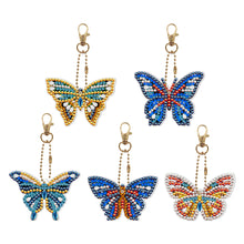 Load image into Gallery viewer, 5pcs DIY Acrylic Full Special Drill Diamond Butterfly Keychain Kit (YSK081)
