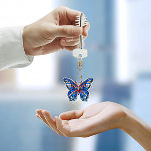 5pcs DIY Acrylic Full Special Drill Diamond Butterfly Keychain Kit (YSK081)