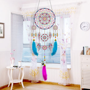 DIY Diamond Painting Dream Catcher Wind Chimes Kit Feather Craft (BMW08)