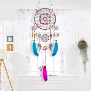 DIY Diamond Painting Dream Catcher Wind Chimes Kit Feather Craft (BMW08)