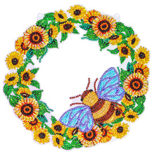 Load image into Gallery viewer, 5D DIY Diamond Painting Crystal Bee Wreath Art Door Hanging Decor (GT2011)
