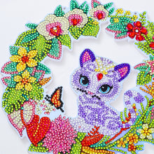 Load image into Gallery viewer, 5D DIY Diamond Painting Crystal Cat Wreath Art Door Hanging Decor (GT2014)
