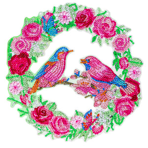 5D DIY Diamond Painting Crystal Bird Wreath Art Door Hanging Decor (GT2016)