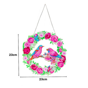 5D DIY Diamond Painting Crystal Bird Wreath Art Door Hanging Decor (GT2016)