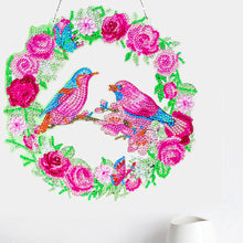 Load image into Gallery viewer, 5D DIY Diamond Painting Crystal Bird Wreath Art Door Hanging Decor (GT2016)
