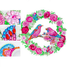 Load image into Gallery viewer, 5D DIY Diamond Painting Crystal Bird Wreath Art Door Hanging Decor (GT2016)
