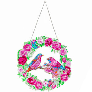 5D DIY Diamond Painting Crystal Bird Wreath Art Door Hanging Decor (GT2016)