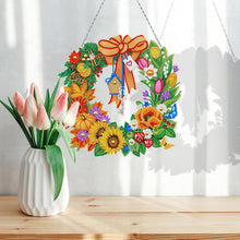 Load image into Gallery viewer, 5D DIY Special Shaped Diamond Painting Xmas Wreath w/ Lamp String (YH25)
