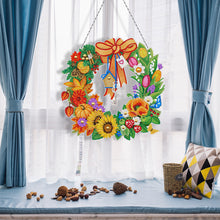 Load image into Gallery viewer, 5D DIY Special Shaped Diamond Painting Xmas Wreath w/ Lamp String (YH25)
