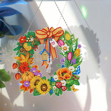 Load image into Gallery viewer, 5D DIY Special Shaped Diamond Painting Xmas Wreath w/ Lamp String (YH25)
