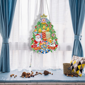 5D DIY Special Shaped Diamond Painting Xmas Wreath w/ Lamp String (YH26)