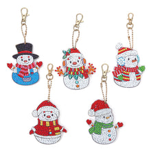 Load image into Gallery viewer, 5pcs DIY Snowman Full Special Shaped Diamond Painting Keychain Kit (AA911)
