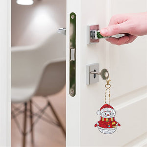 5pcs DIY Snowman Full Special Shaped Diamond Painting Keychain Kit (AA911)