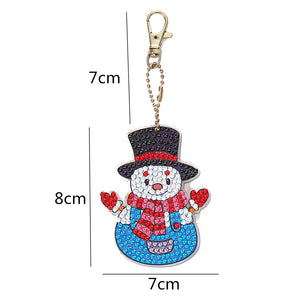 5pcs DIY Snowman Full Special Shaped Diamond Painting Keychain Kit (AA911)