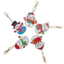 Load image into Gallery viewer, 5pcs DIY Snowman Full Special Shaped Diamond Painting Keychain Kit (AA911)
