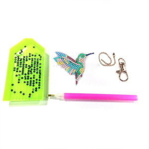 4pcs DIY Hummingbird Full Special Shaped Diamond Painting Keychain (AA915)