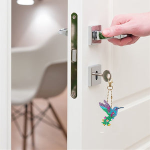 4pcs DIY Hummingbird Full Special Shaped Diamond Painting Keychain (AA915)