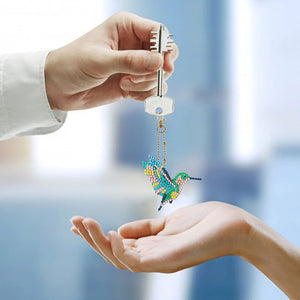 4pcs DIY Hummingbird Full Special Shaped Diamond Painting Keychain (AA915)