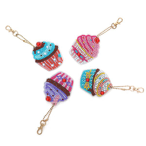 5pcs DIY Ice Cream Full Special Shaped Diamond Painting Keychain (DZ3079)