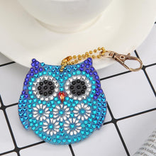 Load image into Gallery viewer, 5pcs DIY Owl Full Special Shaped Diamond Painting Keychain Kit (DZ3080)

