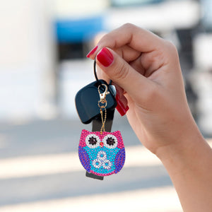 5pcs DIY Owl Full Special Shaped Diamond Painting Keychain Kit (DZ3080)