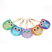 Load image into Gallery viewer, 5pcs DIY Owl Full Special Shaped Diamond Painting Keychain Kit (DZ3080)
