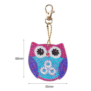 5pcs DIY Owl Full Special Shaped Diamond Painting Keychain Kit (DZ3080)