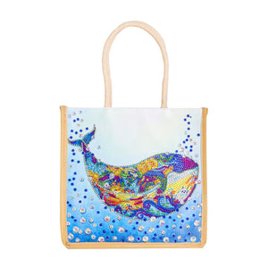 5D Diamond Painting Linen Bag DIY Dolphin Shopping Handbag Totes (GT5007)