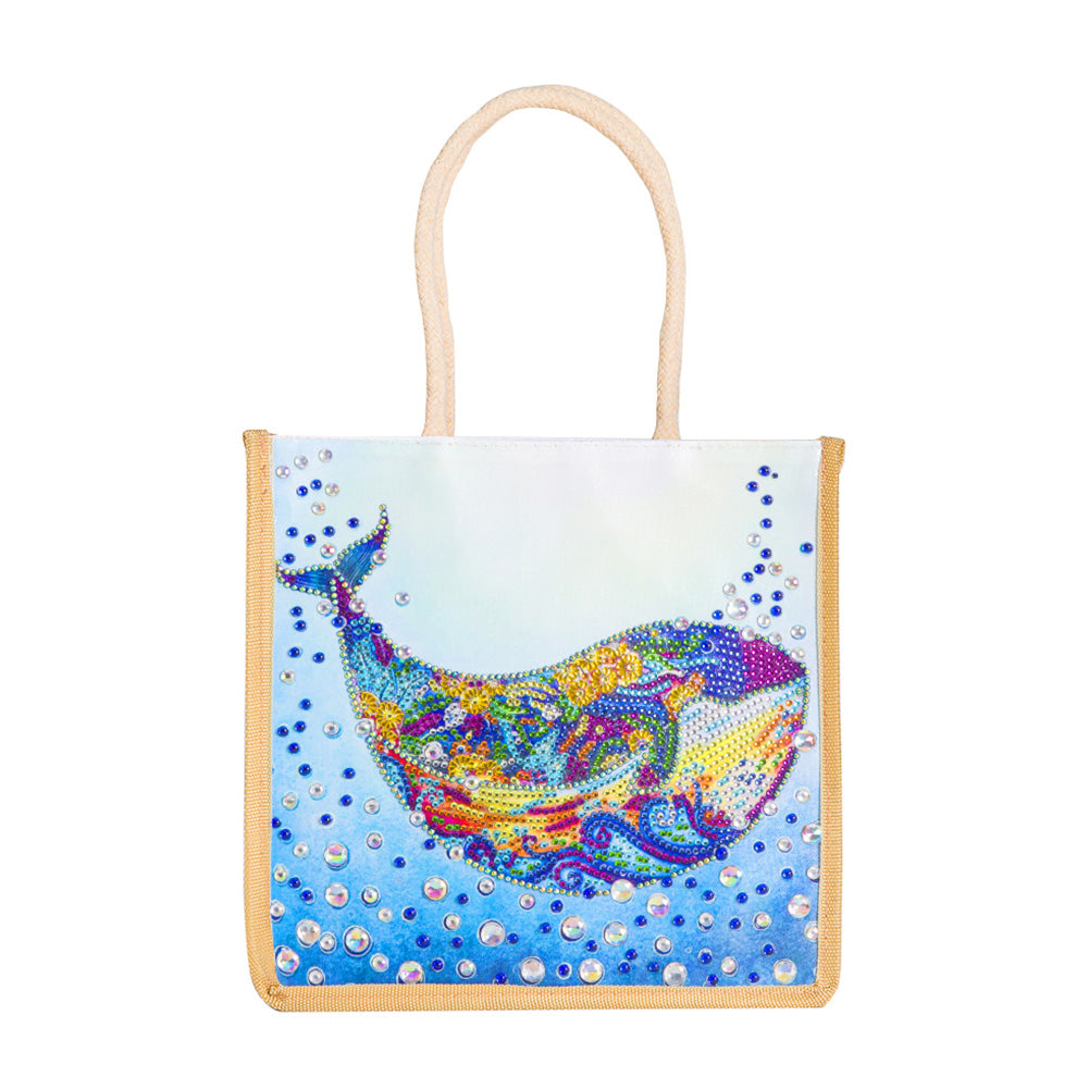 5D Diamond Painting Linen Bag DIY Dolphin Shopping Handbag Totes (GT5007)