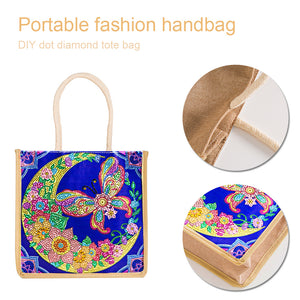 5D Diamond Painting Linen Bag DIY Butterfly Shopping Handbag Totes (GT5009)