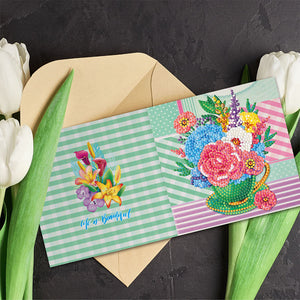 12pcs DIY Diamond Painting Greeting Cards Mosaic Birthday Postcard (HKDZ08)