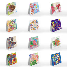 Load image into Gallery viewer, 12pcs DIY Diamond Painting Greeting Cards Mosaic Birthday Postcard (HKDZ08)
