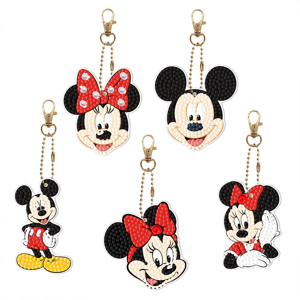 5pcs Diamond Keychains Hanging Ornament DIY Phone Bag Charm Decor (YSK73)