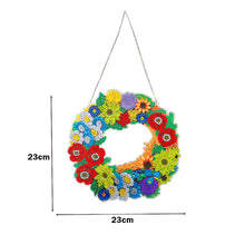 Load image into Gallery viewer, 5D DIY Diamond Painting Flower Wreath Kit with Chain Art Pendant (23x23cm)
