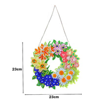 Load image into Gallery viewer, 5D DIY Diamond Painting Flower Wreath Kit with Chain Art Pendant (23x23cm)
