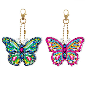 2x DIY Full Special Shape Diamond Painting Keychain Bag Decor Kit (DYSK07)