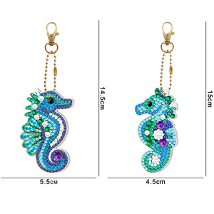 2x DIY Full Special Shape Diamond Painting Keychain Bag Decor Kit (DYSK09)