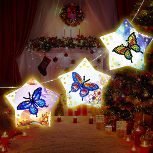 3x DIY Diamond Star Hanging Fairy Light Christmas Party Decor (Butterfly)