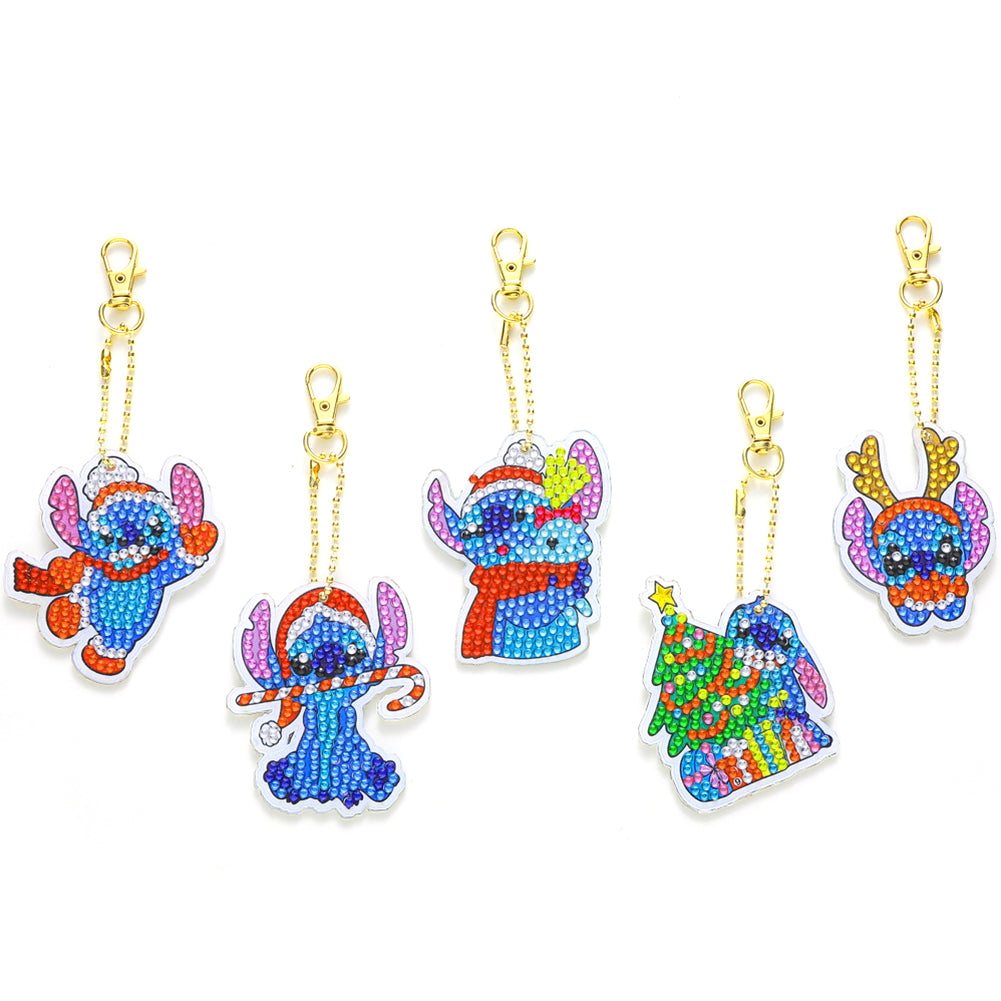 5x Diamond Painting Christmas DIY Keychain Bag Pendant Jewelry Decor (T-15)