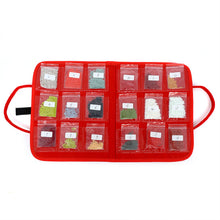 Load image into Gallery viewer, 18 Pocket Diamond Painting Drill Storage Handbag Felt DIY Mosaic Bags (Red)
