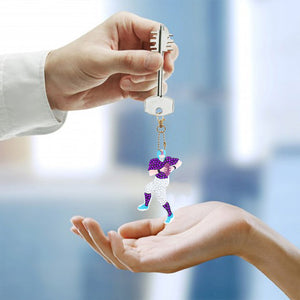 5pcs Diamond Keychains Art Craft DIY Double-sided Kid Adult Gifts (AA989)