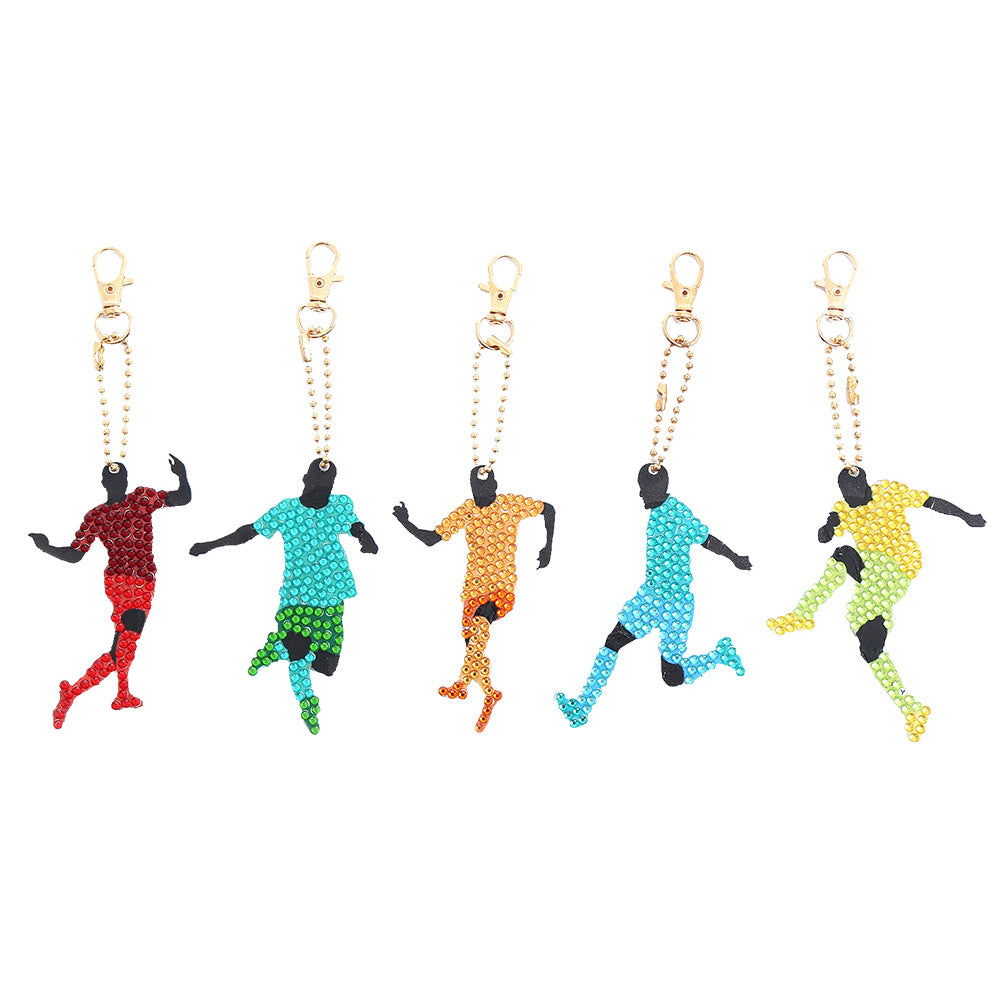 5pcs Diamond Keychains Art Craft DIY Double-sided Kid Adult Gifts (AA990)