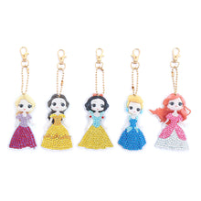 Load image into Gallery viewer, 5pcs DIY Diamond Painting Keychain Girl Bag Pendant Mosaic Craft Keyrings

