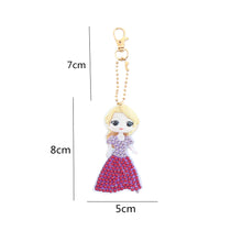 Load image into Gallery viewer, 5pcs DIY Diamond Painting Keychain Girl Bag Pendant Mosaic Craft Keyrings

