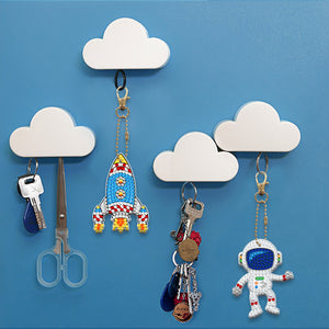 5pcs Diamond Painting Keychain DIY Planet Man Key Ring Pendants (YSK082)