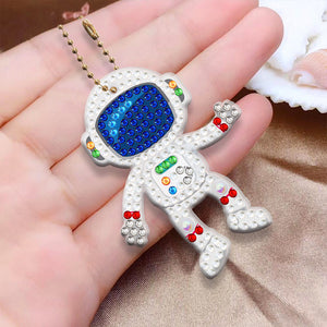 5pcs Diamond Painting Keychain DIY Planet Man Key Ring Pendants (YSK082)