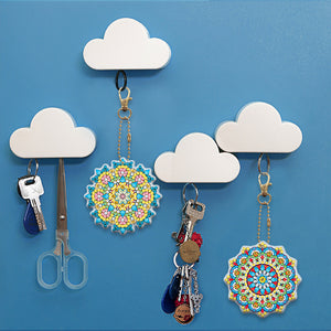 5pcs Diamond Painting Keychain DIY Mandala Key Ring Pendants (YSK084)