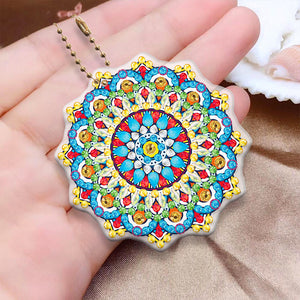 5pcs Diamond Painting Keychain DIY Mandala Key Ring Pendants (YSK084)